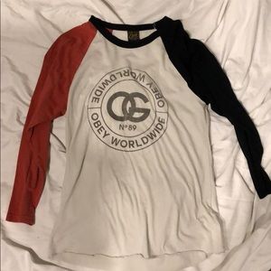 Obey baseball t